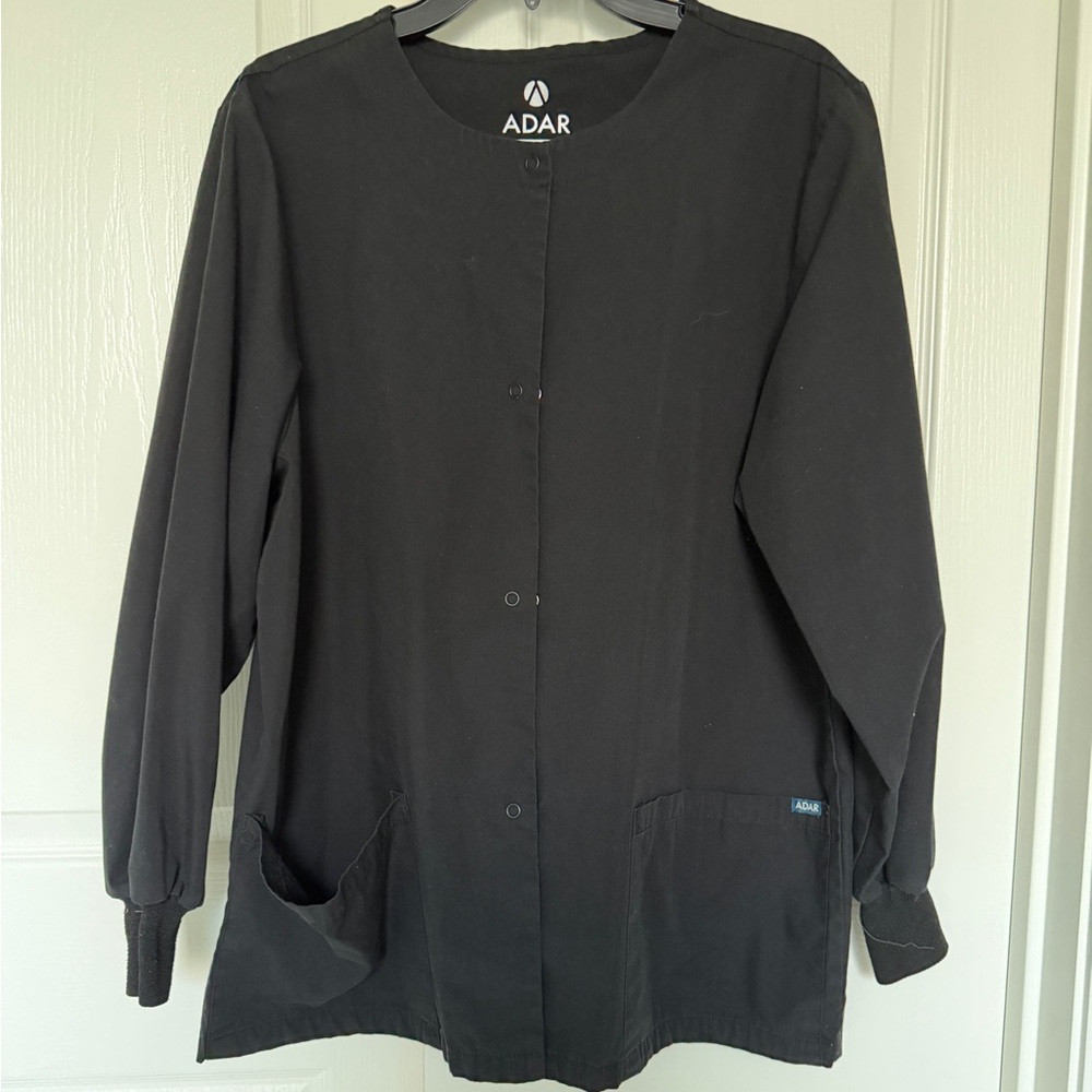 Ada Black Scrub Top with White Logo